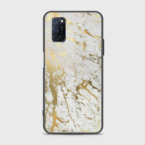 Oppo A92 Cover - White Marble Series - HQ Ultra Shine Premium Infinity Glass Soft Silicon Borders Case