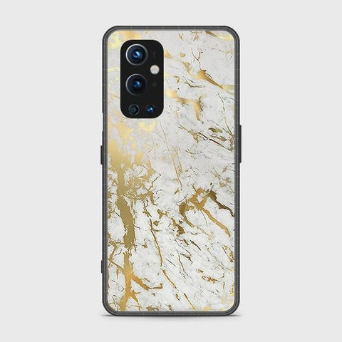 Oneplus 9 Pro Cover - White Marble Series - HQ Ultra Shine Premium Infinity Glass Soft Silicon Borders Case