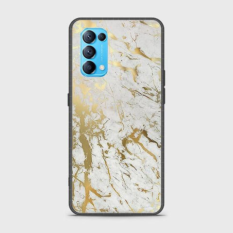 Oppo Reno 5 5G Cover - White Marble Series - HQ Ultra Shine Premium Infinity Glass Soft Silicon Borders Case