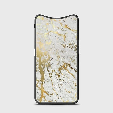 Oppo Find X Cover - White Marble Series - HQ Ultra Shine Premium Infinity Glass Soft Silicon Borders Case