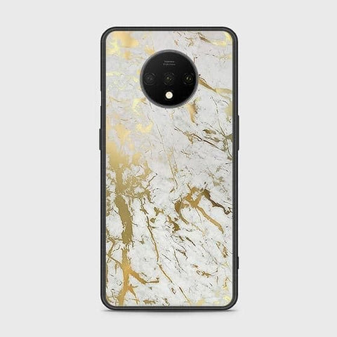 OnePlus 7T Cover - White Marble Series - HQ Ultra Shine Premium Infinity Glass Soft Silicon Borders Case