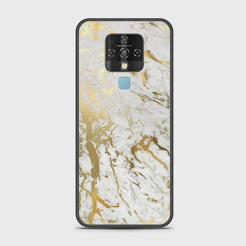 Tecno Camon 16 Cover - White Marble Series - HQ Ultra Shine Premium Infinity Glass Soft Silicon Borders Case