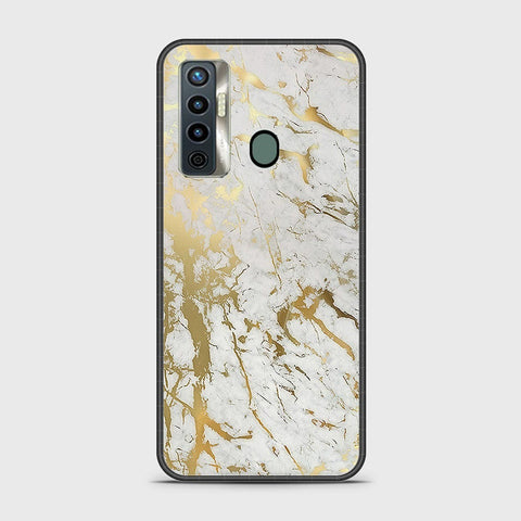 Tecno Camon 17 Cover - White Marble Series - HQ Ultra Shine Premium Infinity Glass Soft Silicon Borders Case