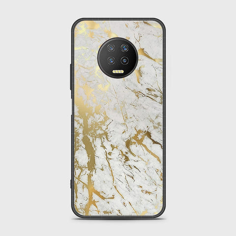 Infinix Note 7 Cover- White Marble Series - HQ Ultra Shine Premium Infinity Glass Soft Silicon Borders Case