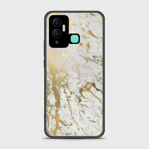 Infinix Hot 12i Cover- White Marble Series - HQ Ultra Shine Premium Infinity Glass Soft Silicon Borders Case