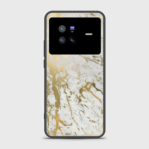 Vivo X80 Cover- White Marble Series - HQ Ultra Shine Premium Infinity Glass Soft Silicon Borders Case