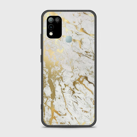 Infinix Hot 10 Play Cover- White Marble Series - HQ Ultra Shine Premium Infinity Glass Soft Silicon Borders Case