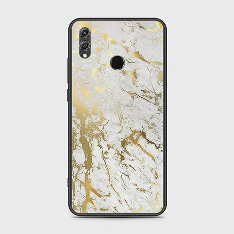 Huawei Honor 8X Cover - White Marble Series - HQ Ultra Shine Premium Infinity Glass Soft Silicon Borders Case