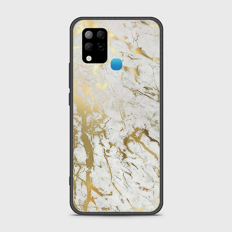 Infinix Hot 10s Cover- White Marble Series - HQ Ultra Shine Premium Infinity Glass Soft Silicon Borders Case