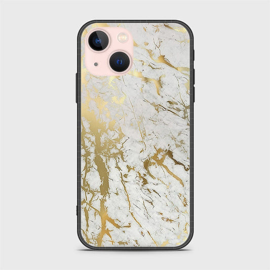 iPhone 14 Plus Cover- White Marble Series - HQ Ultra Shine Premium Infinity Glass Soft Silicon Borders Case (Fast Delivery) (H)