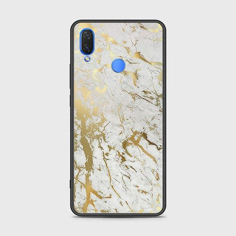 Huawei Y7 Prime 2019 Cover - White Marble Series - HQ Ultra Shine Premium Infinity Glass Soft Silicon Borders Case