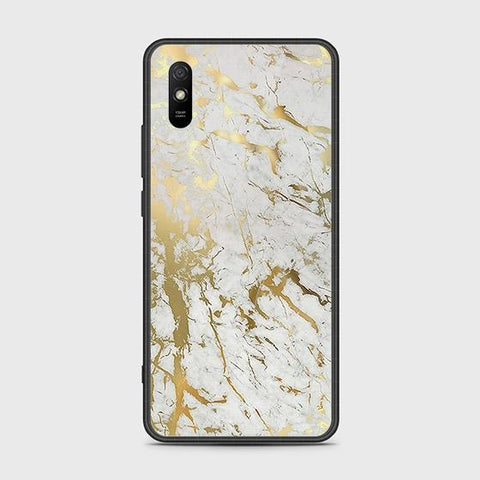 Xiaomi Redmi 9A Cover - White Marble Series - HQ Ultra Shine Premium Infinity Glass Soft Silicon Borders Case