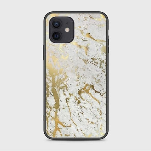 iPhone 12 Cover - White Marble Series - HQ Ultra Shine Premium Infinity Glass Soft Silicon Borders Case