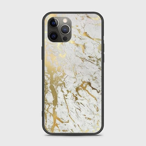 iPhone 12 Pro Cover - White Marble Series - HQ Ultra Shine Premium Infinity Glass Soft Silicon Borders Case