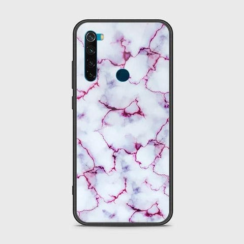 Xiaomi Redmi Note 8 Cover - White Marble Series - HQ Ultra Shine Premium Infinity Glass Soft Silicon Borders Case