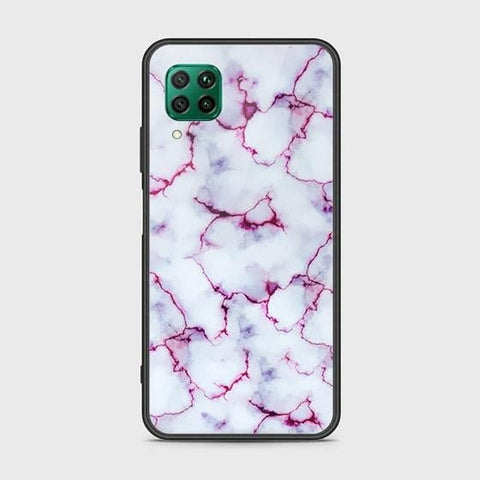 Huawei Nova 7i Cover - White Marble Series - HQ Ultra Shine Premium Infinity Glass Soft Silicon Borders Case