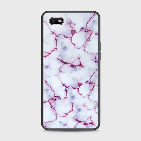 Oppo A1k Cover - White Marble Series - HQ Ultra Shine Premium Infinity Glass Soft Silicon Borders Case