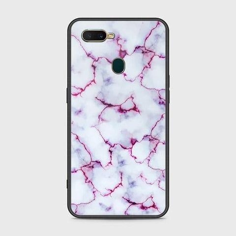 Oppo A5s Cover - White Marble Series - HQ Ultra Shine Premium Infinity Glass Soft Silicon Borders Case