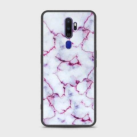 Oppo A9 2020 Cover - White Marble Series - HQ Ultra Shine Premium Infinity Glass Soft Silicon Borders Case