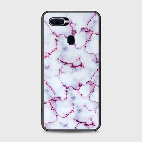 Oppo F9 / F9 Pro Cover - White Marble Series - HQ Ultra Shine Premium Infinity Glass Soft Silicon Borders Case