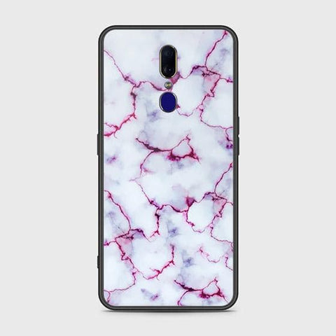 Oppo F11 Cover - White Marble Series - HQ Ultra Shine Premium Infinity Glass Soft Silicon Borders Case