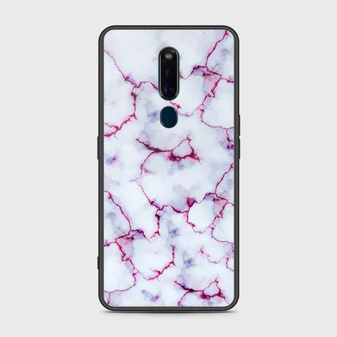 Oppo F11 Pro Cover - White Marble Series - HQ Ultra Shine Premium Infinity Glass Soft Silicon Borders Case