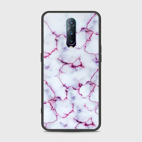 OPPO R17 Pro Cover - White Marble Series - HQ Ultra Shine Premium Infinity Glass Soft Silicon Borders Case