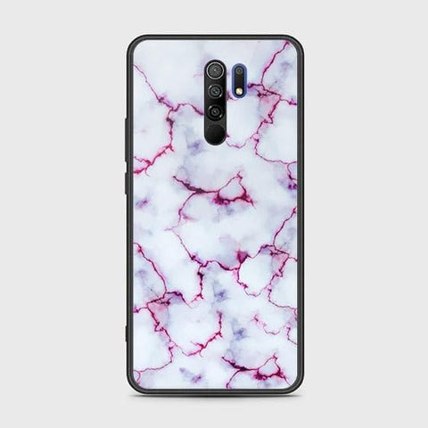 Xiaomi Redmi 9 Prime Cover - White Marble Series - HQ Ultra Shine Premium Infinity Glass Soft Silicon Borders Case