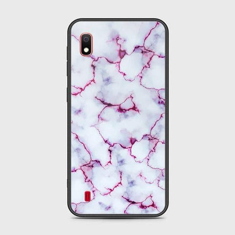 Samsung Galaxy A10 Cover - White Marble Series - HQ Ultra Shine Premium Infinity Glass Soft Silicon Borders Case