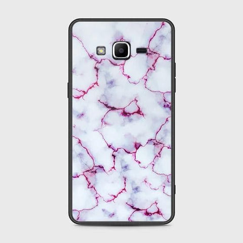 Samsung Galaxy J2 Prime Cover - White Marble Series - HQ Ultra Shine Premium Infinity Glass Soft Silicon Borders Case