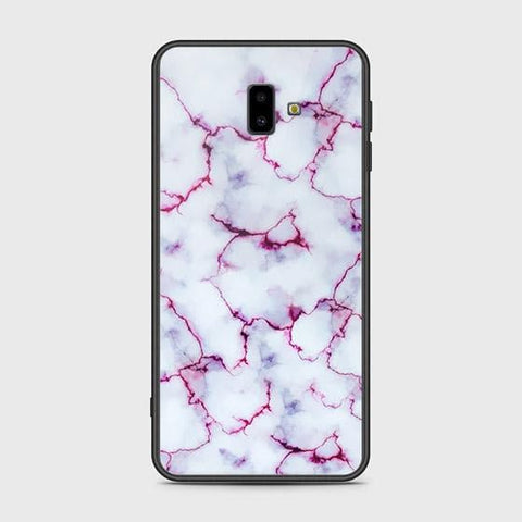 Samsung Galaxy J6 Plus 2018 Cover - White Marble Series - HQ Ultra Shine Premium Infinity Glass Soft Silicon Borders Case