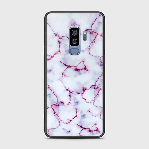 Samsung Galaxy S9 Plus Cover - White Marble Series - HQ Ultra Shine Premium Infinity Glass Soft Silicon Borders Case