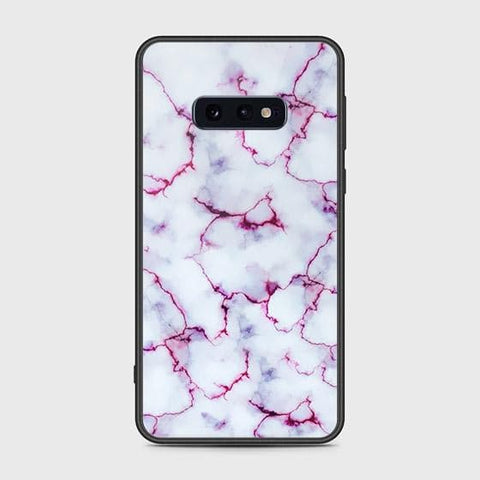 Samsung Galaxy S10e Cover - White Marble Series - HQ Ultra Shine Premium Infinity Glass Soft Silicon Borders Case