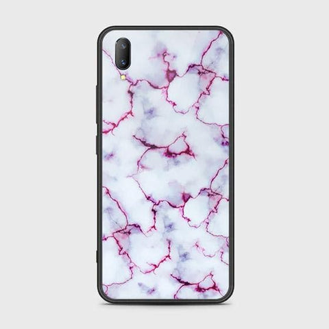 Vivo V11 Pro Cover - White Marble Series - HQ Ultra Shine Premium Infinity Glass Soft Silicon Borders Case