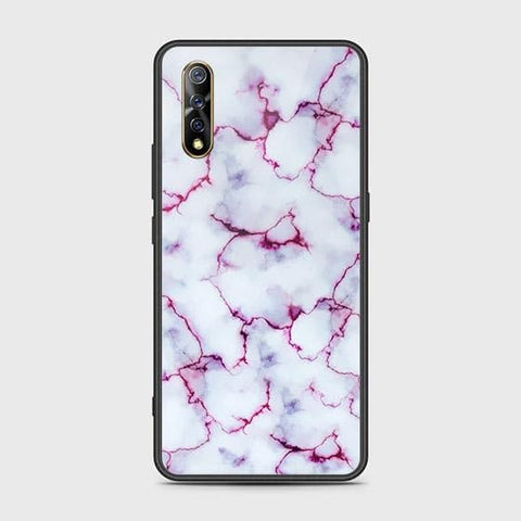 Vivo S1 Cover - White Marble Series - HQ Ultra Shine Premium Infinity Glass Soft Silicon Borders Case