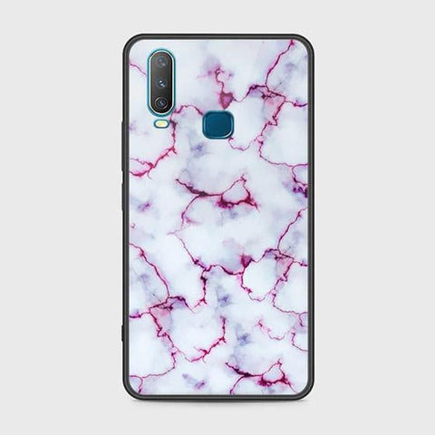 Vivo Y15 Cover - White Marble Series - HQ Ultra Shine Premium Infinity Glass Soft Silicon Borders Case