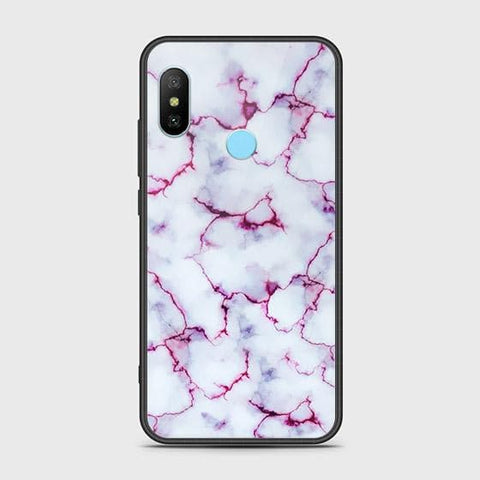 Xiaomi Redmi 6 Pro Cover - White Marble Series - HQ Ultra Shine Premium Infinity Glass Soft Silicon Borders Case