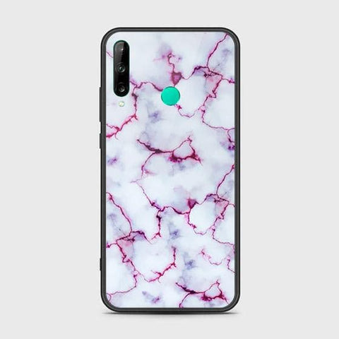 Huawei P40 lite E Cover - White Marble Series - HQ Ultra Shine Premium Infinity Glass Soft Silicon Borders Case