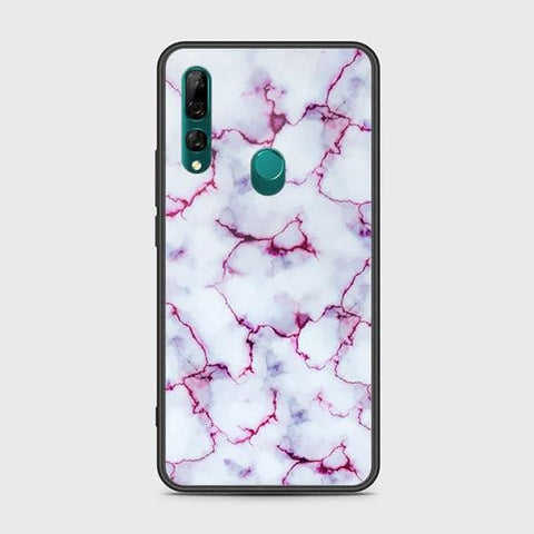 Huawei Y9 Prime 2019 Cover - White Marble Series - HQ Ultra Shine Premium Infinity Glass Soft Silicon Borders Case