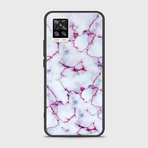 Vivo V20 Cover - White Marble Series - HQ Ultra Shine Premium Infinity Glass Soft Silicon Borders Case