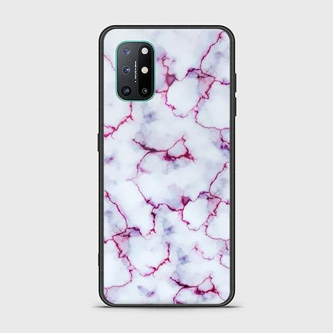 OnePlus 8T Cover - White Marble Series - HQ Ultra Shine Premium Infinity Glass Soft Silicon Borders Case