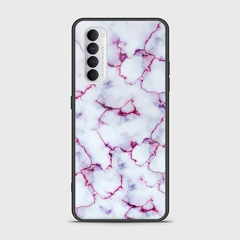 Oppo Reno 4 Pro Cover - White Marble Series - HQ Ultra Shine Premium Infinity Glass Soft Silicon Borders Case