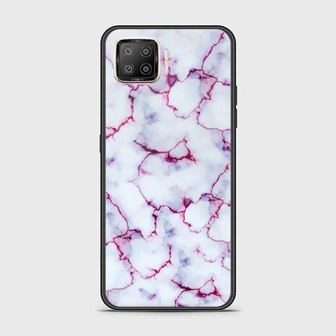 Oppo F17 Cover - White Marble Series - HQ Ultra Shine Premium Infinity Glass Soft Silicon Borders Case