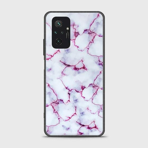 Xiaomi Redmi Note 10 Pro Max Cover - White Marble Series - HQ Ultra Shine Premium Infinity Glass Soft Silicon Borders Case