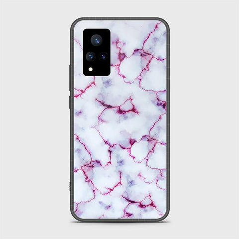 Vivo V21 Cover - White Marble Series - HQ Ultra Shine Premium Infinity Glass Soft Silicon Borders Case