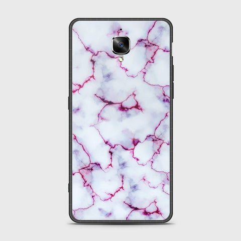 OnePlus 3 Cover- White Marble Series - HQ Ultra Shine Premium Infinity Glass Soft Silicon Borders Case