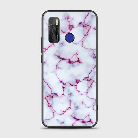 Infinix Hot 9 Cover- White Marble Series - HQ Ultra Shine Premium Infinity Glass Soft Silicon Borders Case