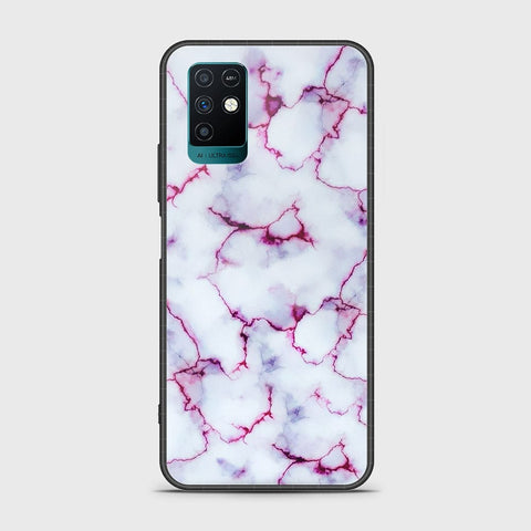 Infinix Note 10 Cover- White Marble Series - HQ Ultra Shine Premium Infinity Glass Soft Silicon Borders Case