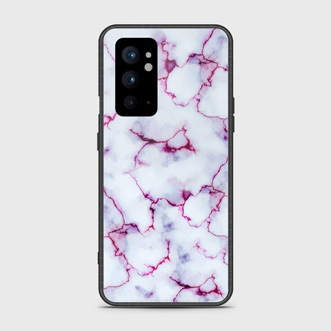 OnePlus 9RT 5G Cover- White Marble Series - HQ Ultra Shine Premium Infinity Glass Soft Silicon Borders Case