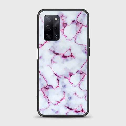 Oppo A55s Cover- White Marble Series - HQ Ultra Shine Premium Infinity Glass Soft Silicon Borders Case